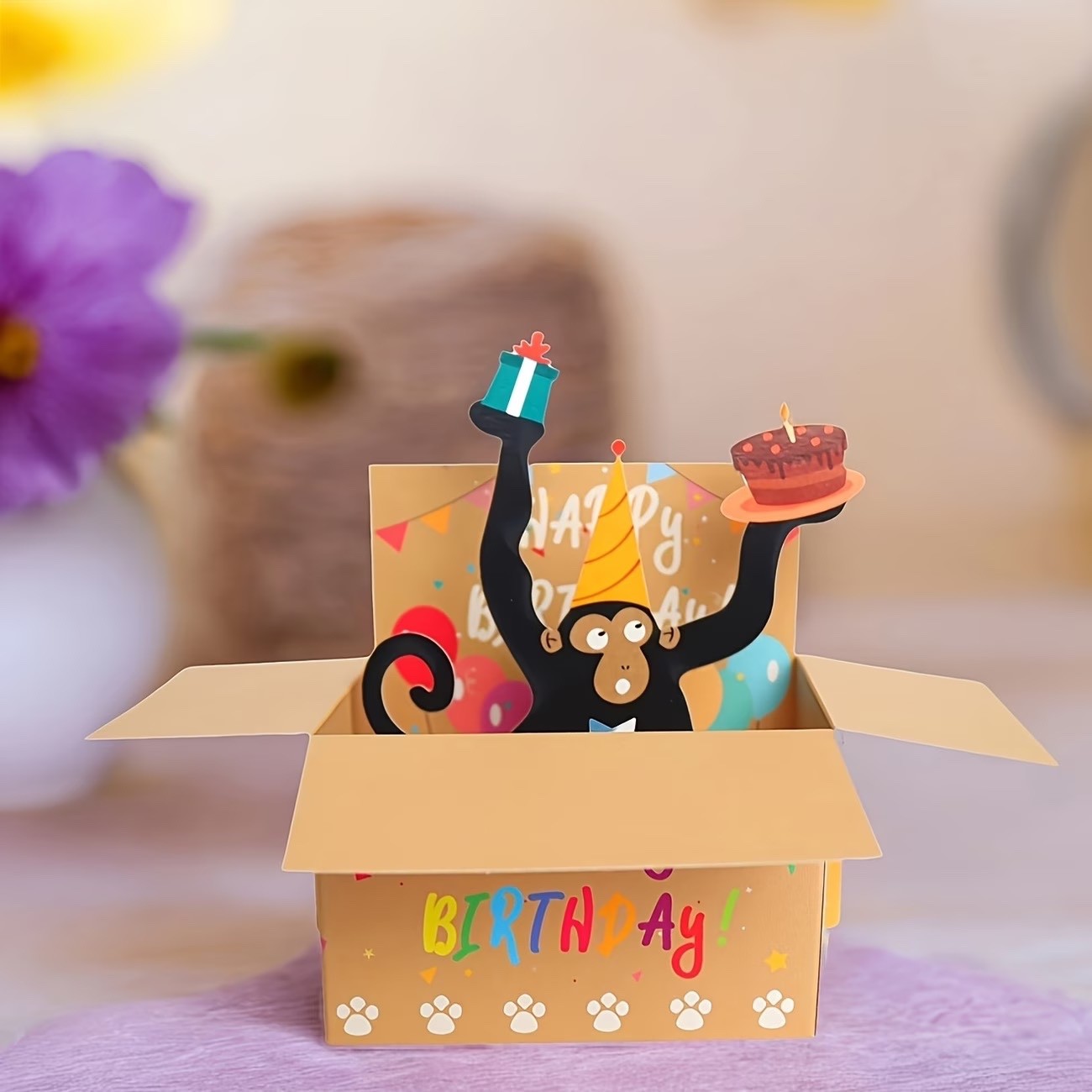 3D POP MONKEY HAPPY BIRTHDAY WITH ENVELOPE gallery
