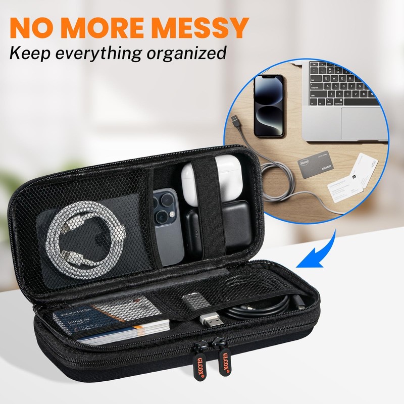 Double-Layer Hard Shell Carrying Case - Electronics Organizer Travel Case wit... gallery