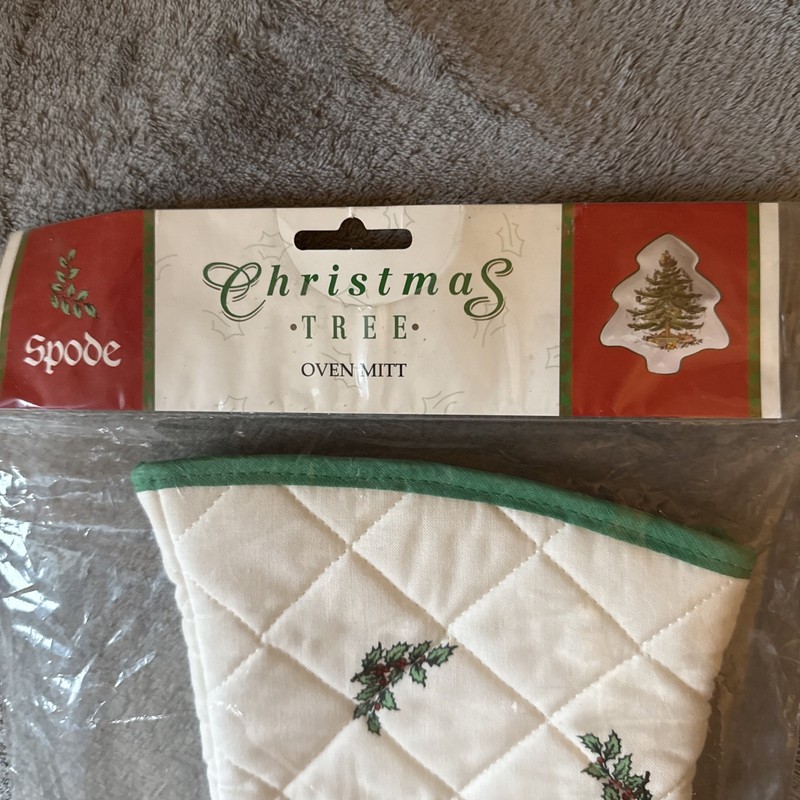 New In Package SPODE Christmas Tree Oven Mitt Sz 13" X 7" gallery