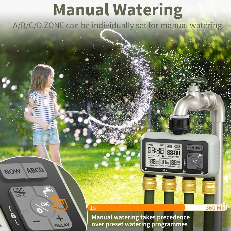 Smart Sprinkler Timer Programmable Water Timer for Garden Irrigation Auto 4 Zone gallery