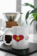 White Ceramic Mug “Love One Another” in 11 oz or 15 oz