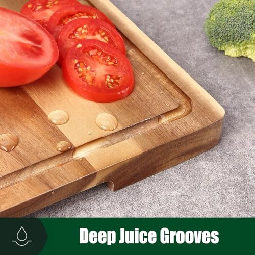 Cutting Board, 18 Inch Large Acacia Wood Cutting Board 1" Thick, 18"L x 12"W gallery
