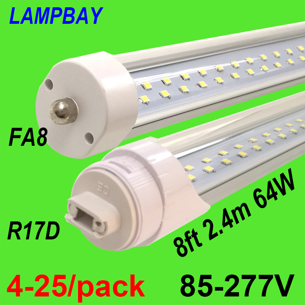 Double Row LED Tube Lights 8ft 2.4m FA8 R17D HO Bulb Super Bright Lamp 85-277V gallery