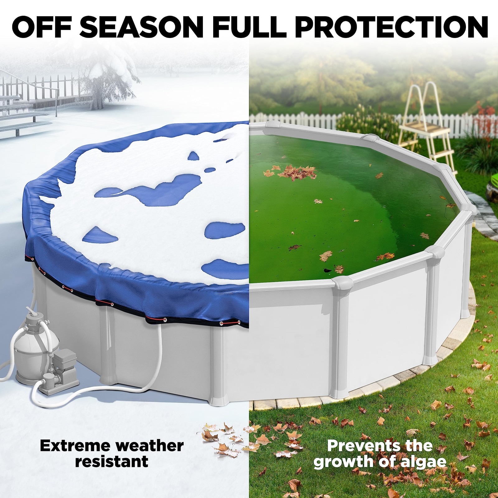 Pool Cover 21 Ft Round Heavy Duty Winter Royal Blue UV Resistant gallery