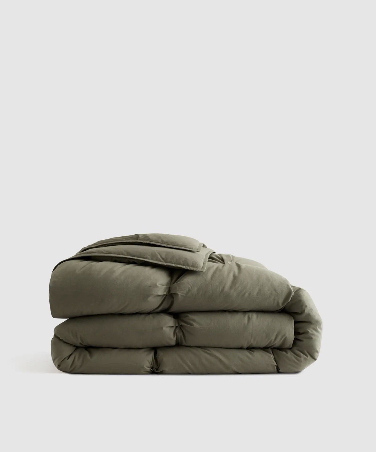 Quince Home Cotton Pintuck Comforter Dusty Olive Bedding Queen New $154 Retail gallery