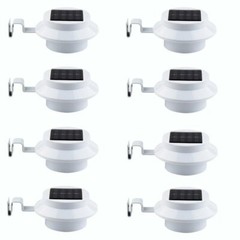 8 Pack Waterproof Solar Powered LED Outdoor Gutter Lights with Brackets