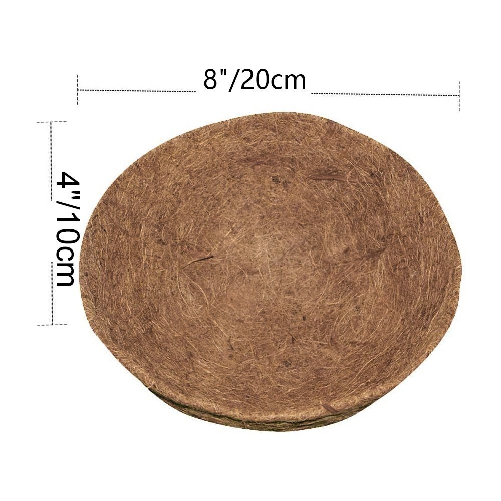 2 Pack Round Hanging Basket Coco Liner Coconut Fiber Replacement Flower Basket