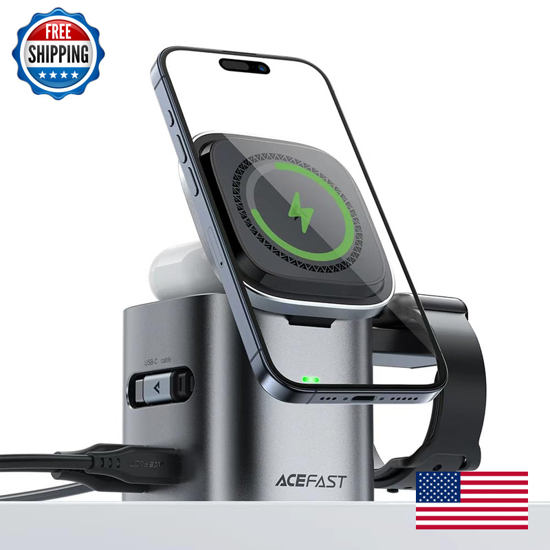 Acefast 6-In-1 80W Foldable Gan Wireless Charging Station For Iphone 17/16/15 gallery