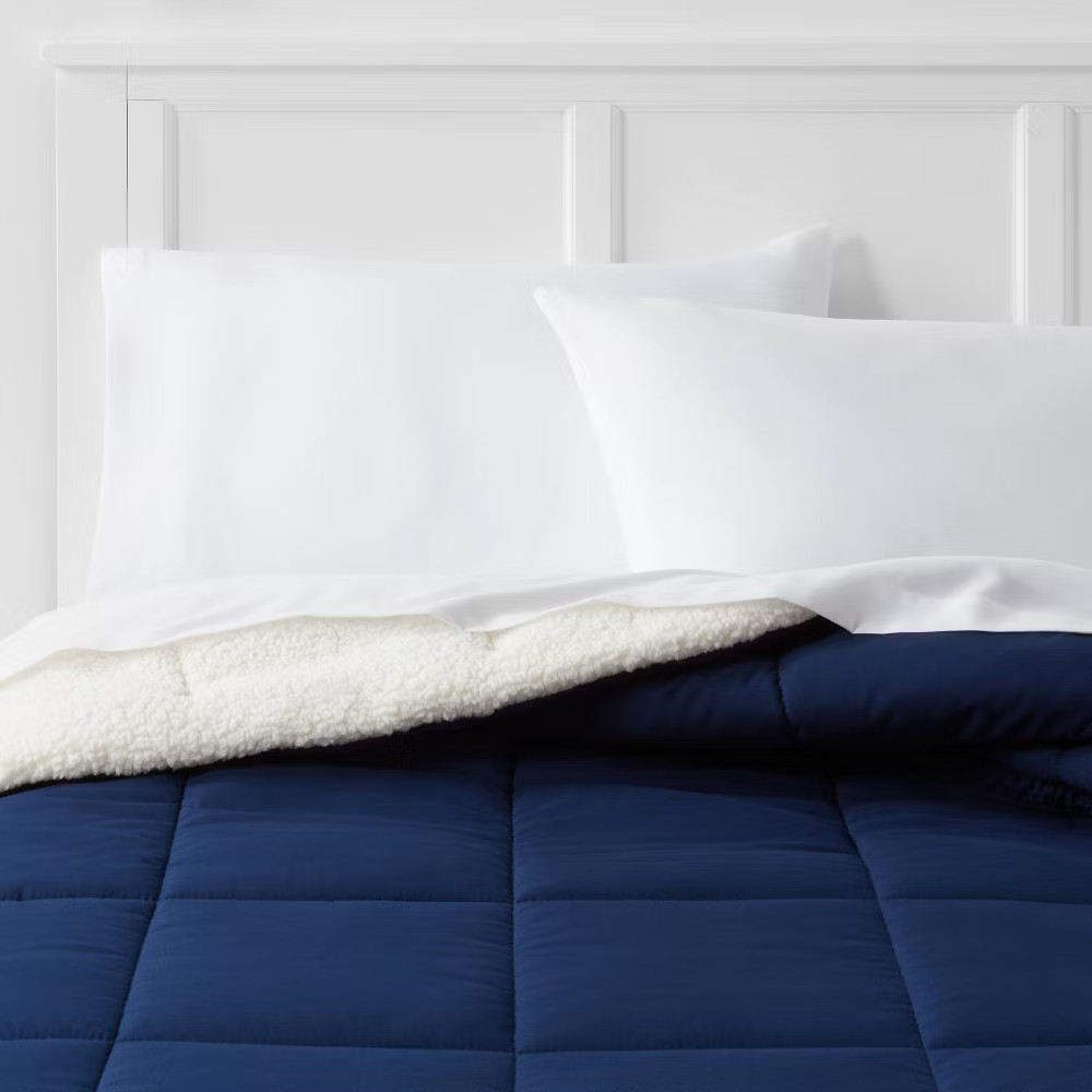 Room Essentials Faux Shearling Reversible Comforter Sherpa gallery