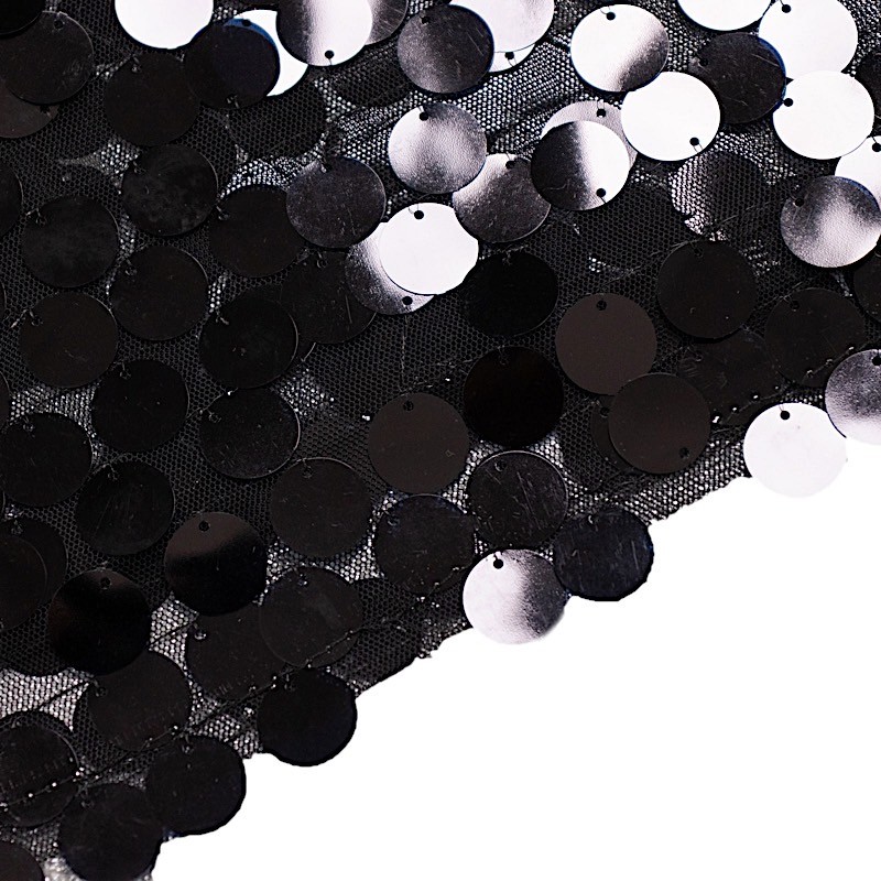 7 ft BLACK Double Sided Big Payette Sequin Half Moon Arch STAND COVER Party gallery