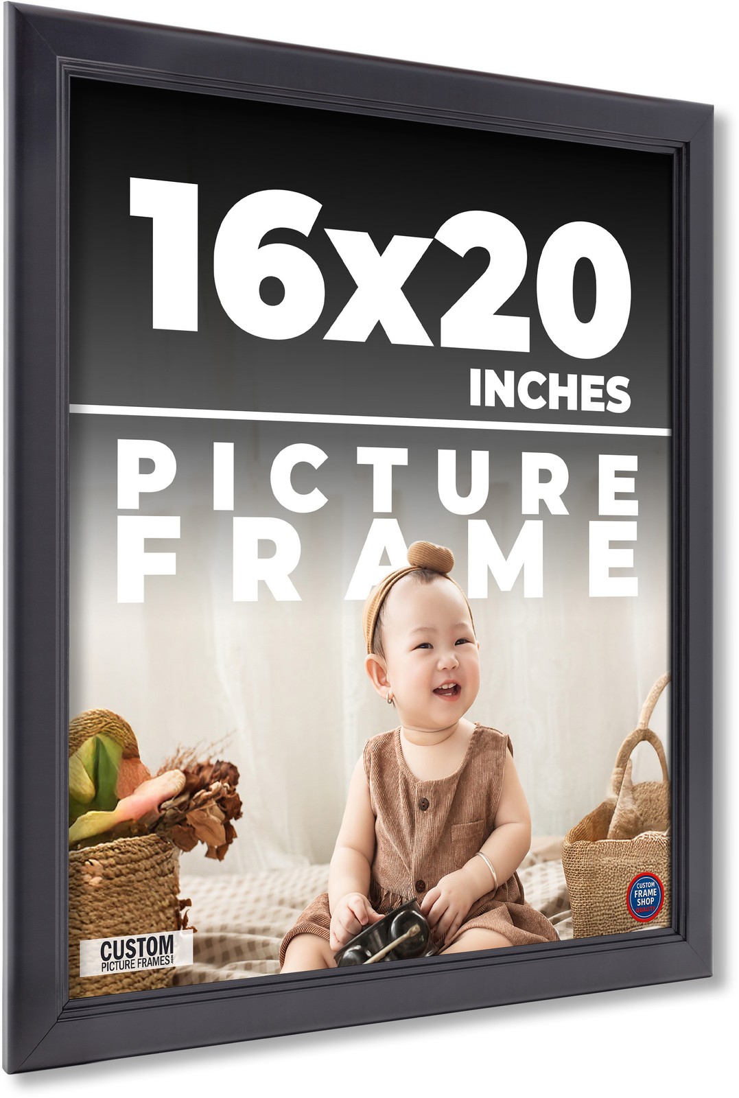 16x20 Frame Black Picture Frame Modern Photo Frame UV Acrylic, Acid Free Backer gallery