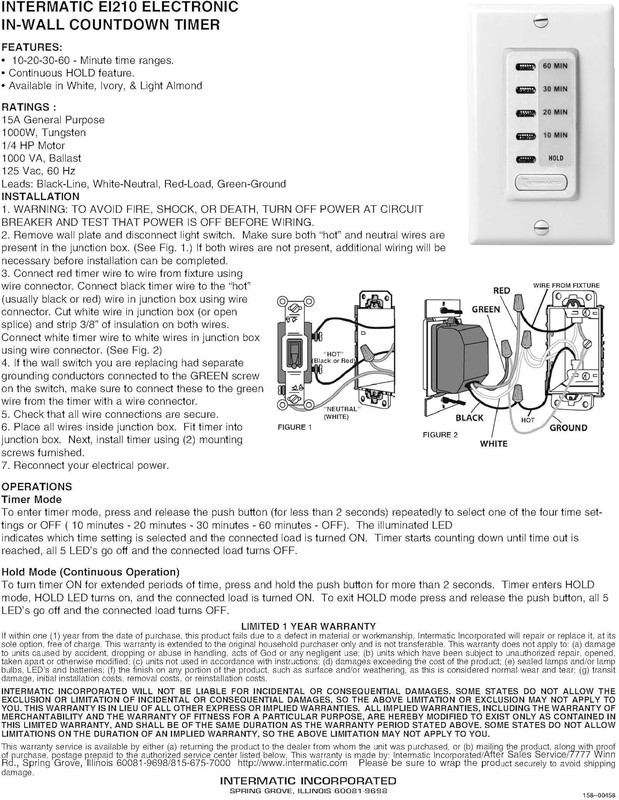Intermatic Electronic Auto-Off Timer 10/20/30/60 Minutes White EI210W gallery