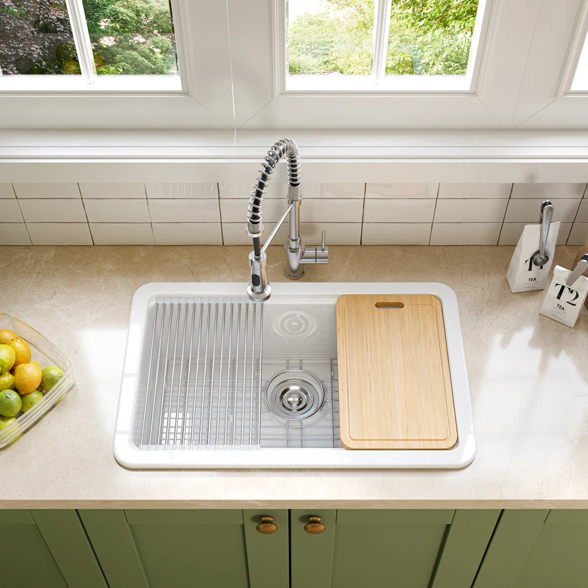 HOROW Undermount Workstation Kitchen Sink 30 Inch Topmount Fireclay Drop In Sink gallery