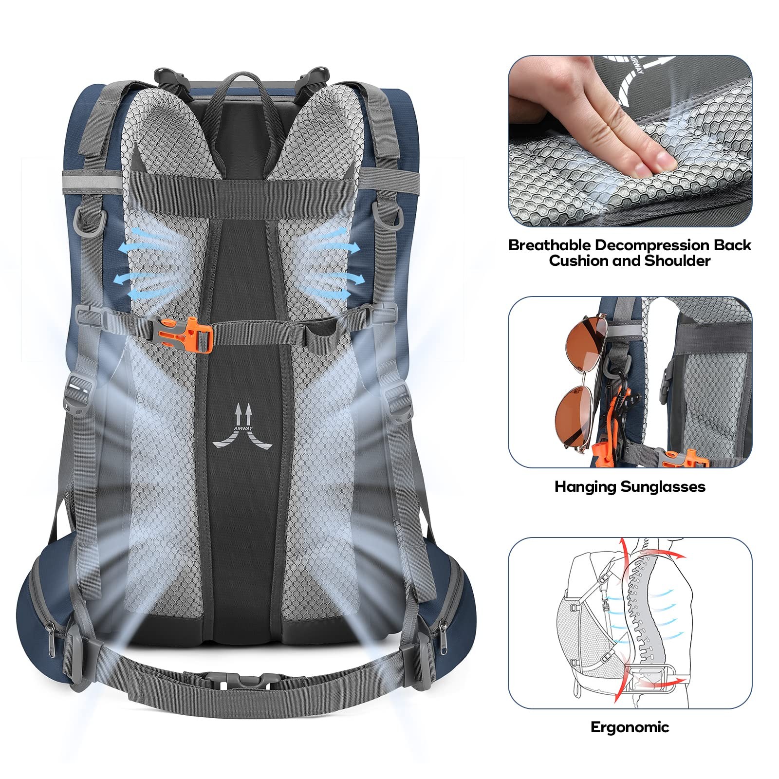 Maelstrom Hiking Backpack,Camping Backpack,40L Waterproof Hiking Daypack with... 4