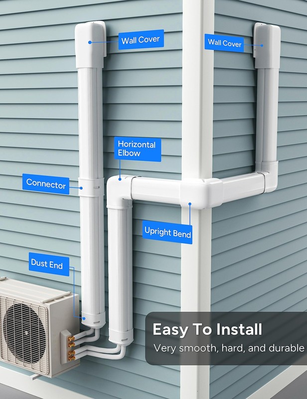 Toutgood 4'' Entry Wall Cover Line Set Cover Kit for Ductless Air Conditioner... gallery
