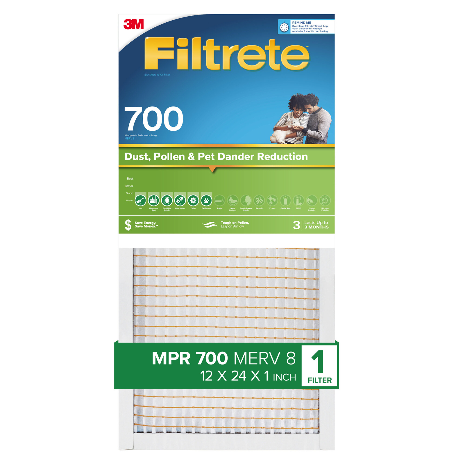 Filtrete Electrostatic Air Filter 700 MPR 704-4, 14 in x 25 in x 1 in gallery