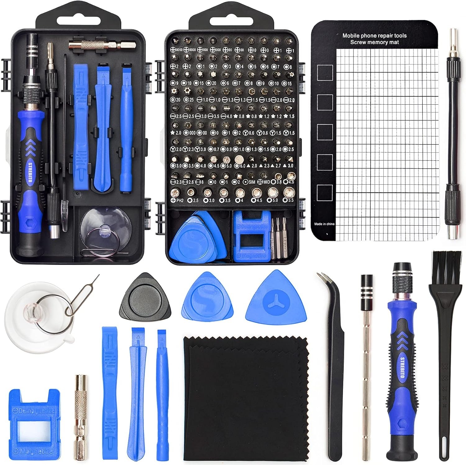 STREBITO Precision Magnetic Screwdriver Set 124-Piece Electronics Tool Kit with gallery