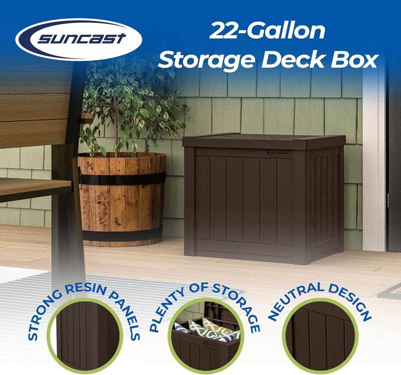 Java Brown 22-Gallon Patio Storage Deck Box - 17x22 Inch (2 Pack) gallery