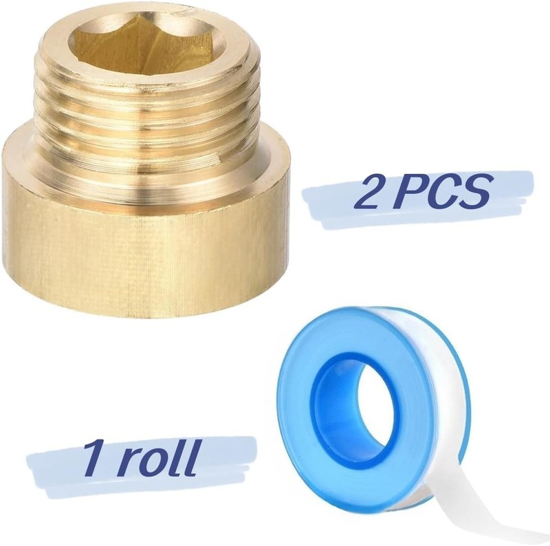 Shower Head Extension Arm, 2 Pack Brass G1/2 Male to G1/2 Female Thread 20mm Len gallery