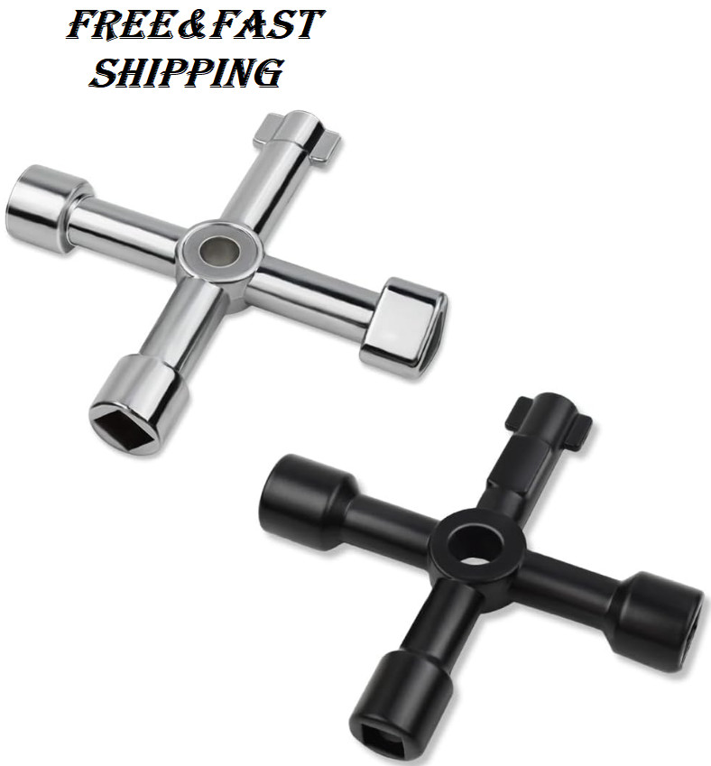 2 Pack 4-Way Sillcock Key Wrench Multifunctional Water Utility Key for Water New gallery
