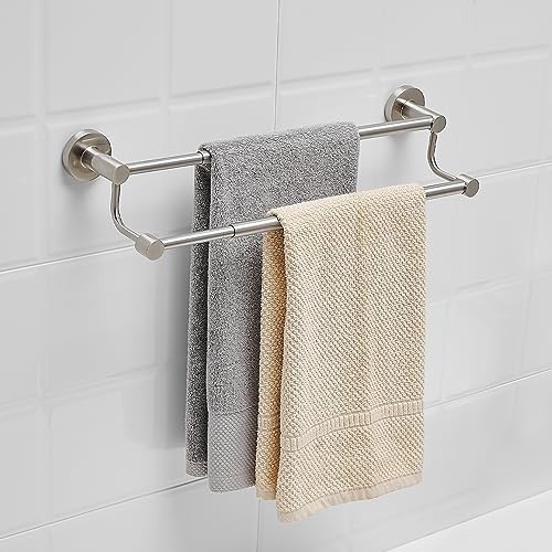 Adjustable 16-26 Inches Double Bath Towel Bar for Bathroom Brushed Nickel gallery
