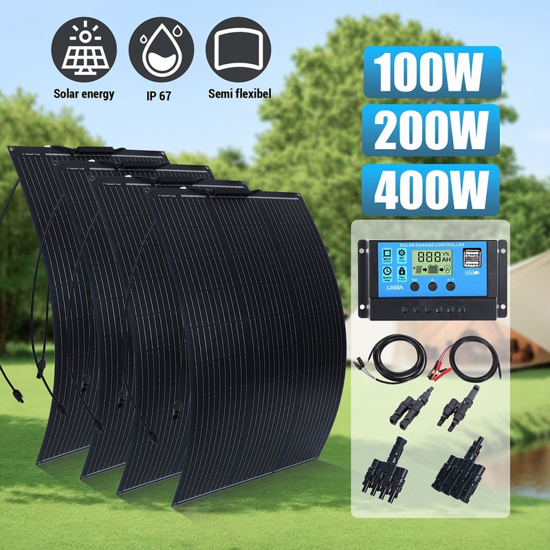 5000W Complete Solar Panel Kit with Controller & Inverter Home 110V Grid System gallery