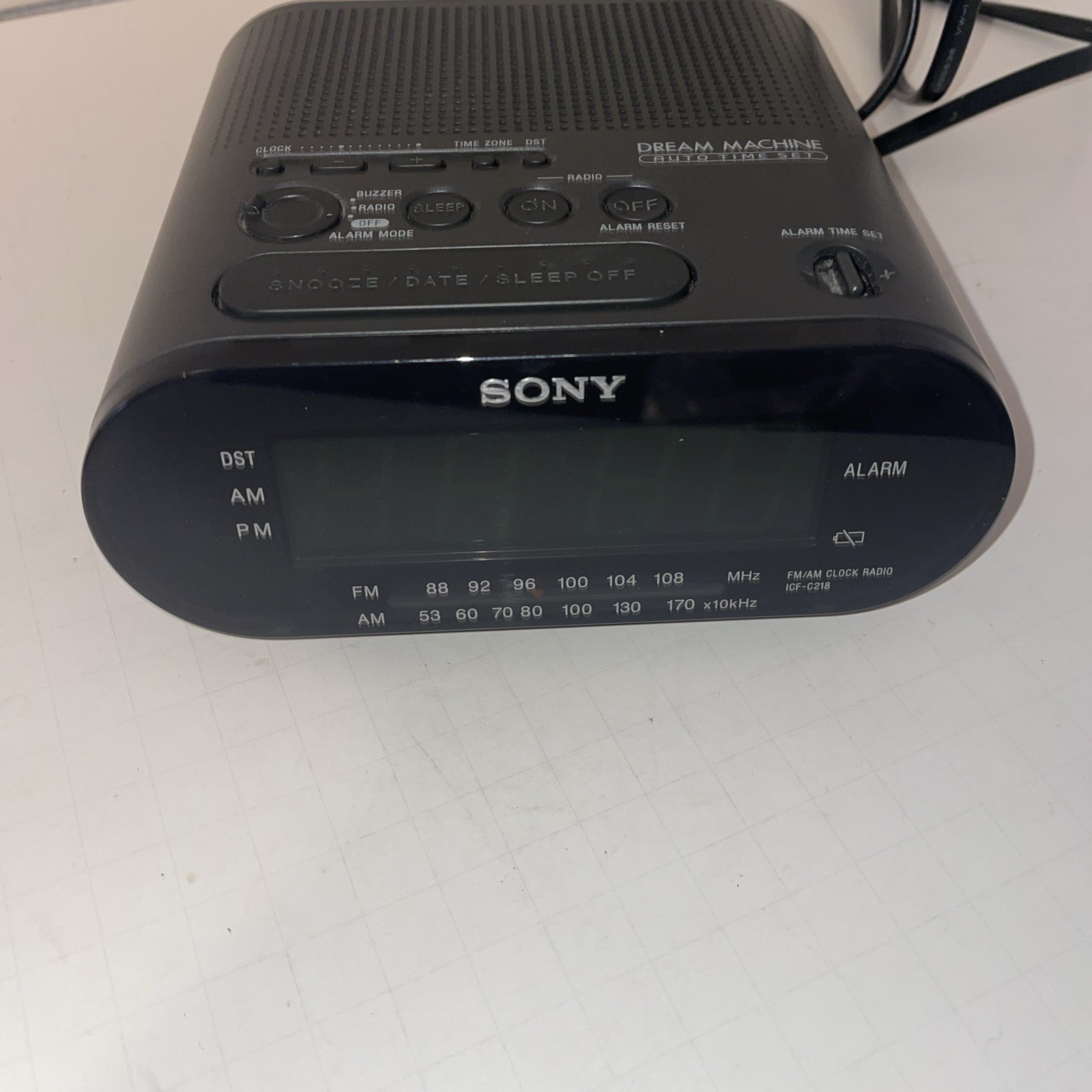 Sony Dream Machine Auto Time Set Working Alarm Clock Radio, Black Used gallery