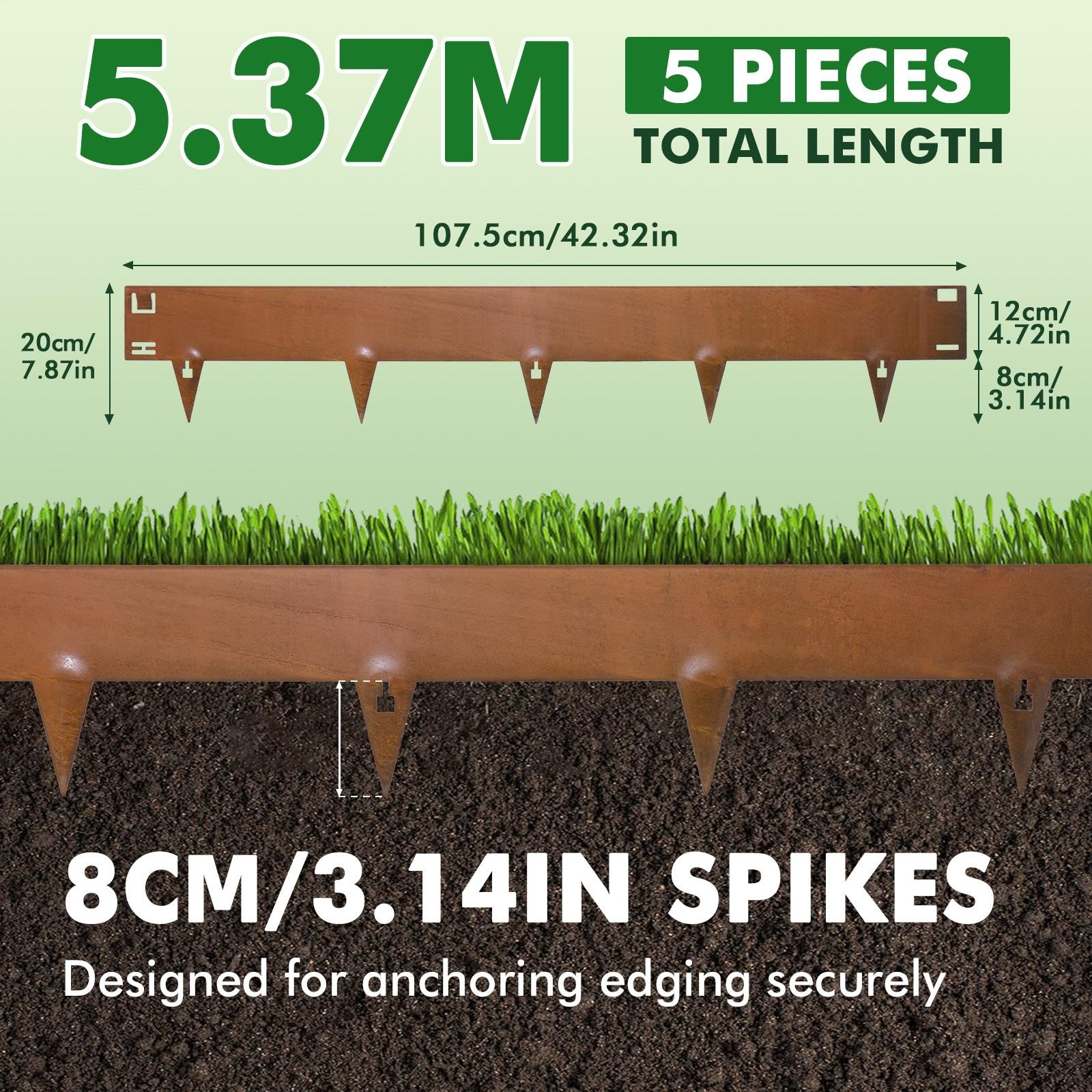 6-8" Garden Landscape Edging Corten Steel Edging Rusted Metal Yard Lawn Border gallery