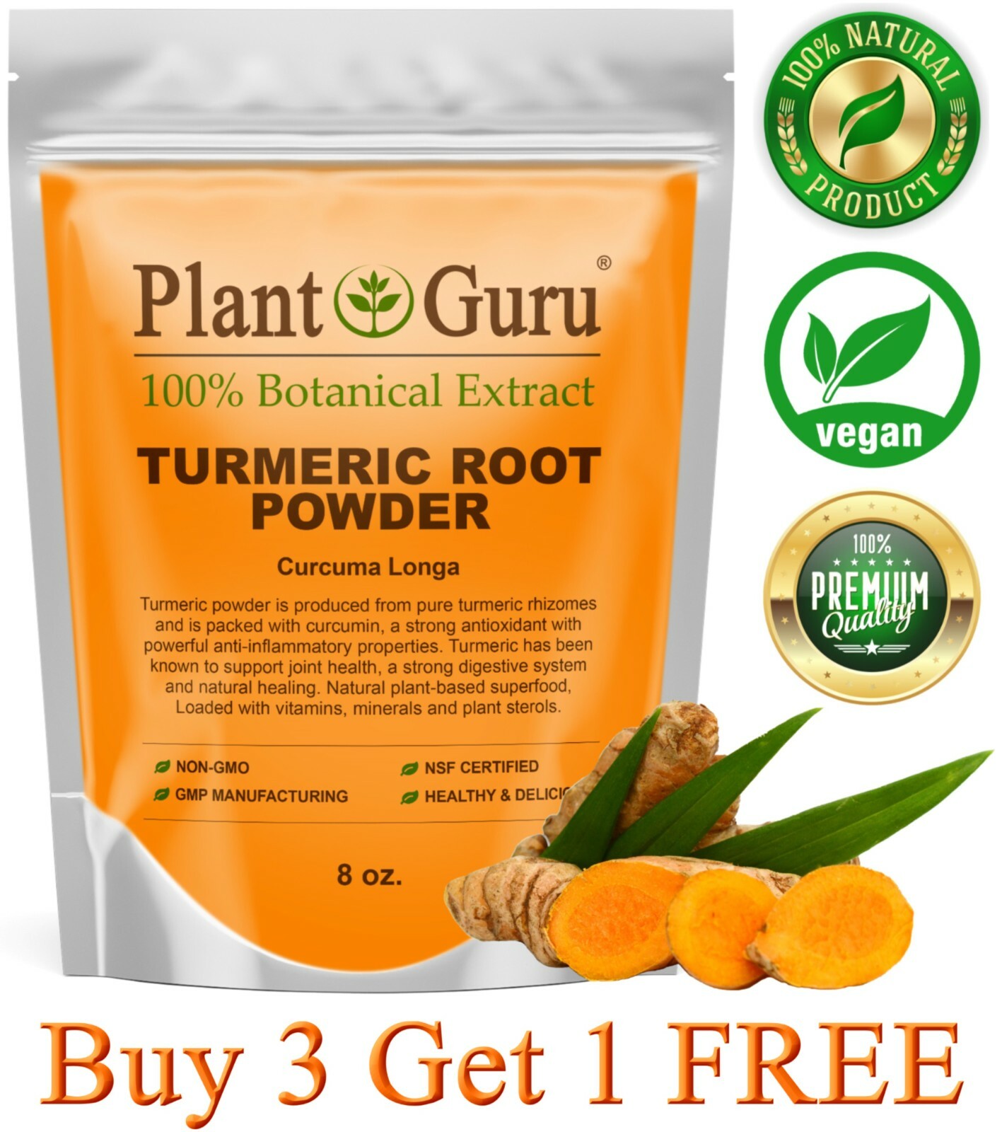 Turmeric Root Powder 8 oz. Curcumin Curcuma Longa Raw Pure Tumeric Spice gallery