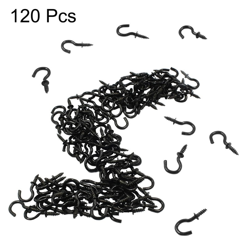 120 1/2 Inch Ceiling Cup Hooks, Screw Hooks, Self-Tapping Metal Hanging Hooks gallery