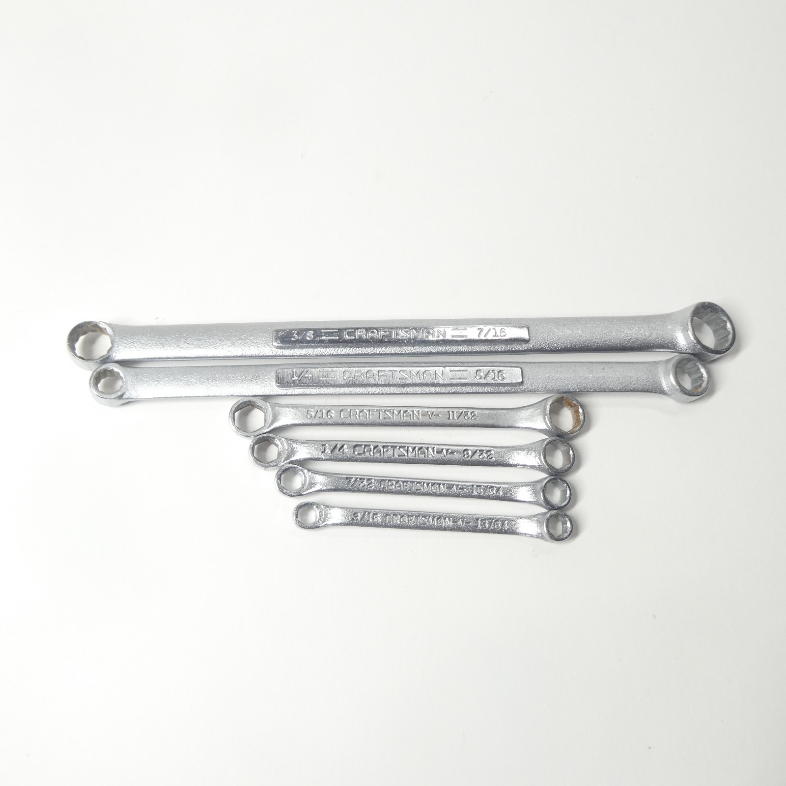 6 Craftsman Double Box End Wrenches Lot USA 3/16" to 7/16" gallery
