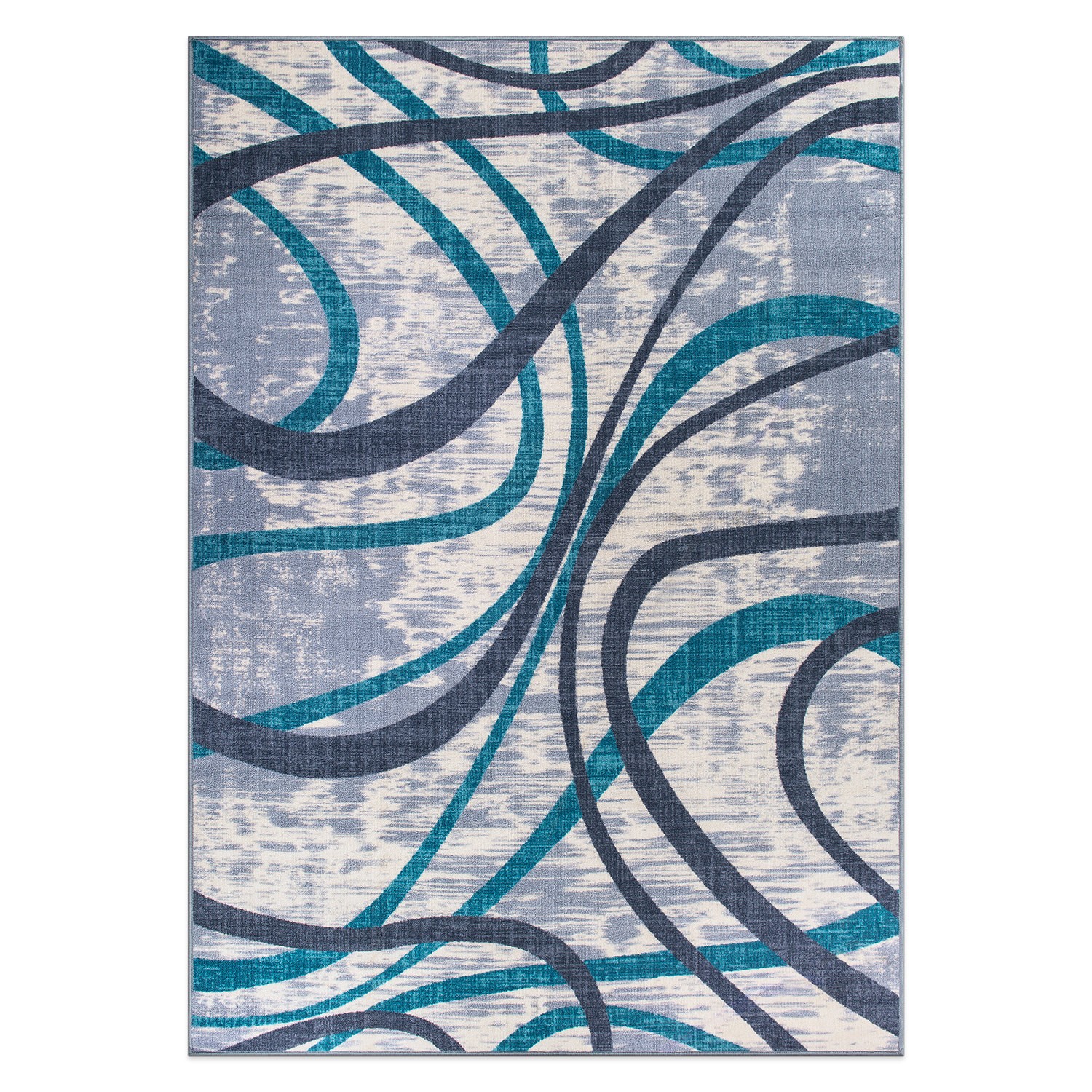 Rugshop Contemporary Distressed Abstract Lines Non Slip Area Rug gallery