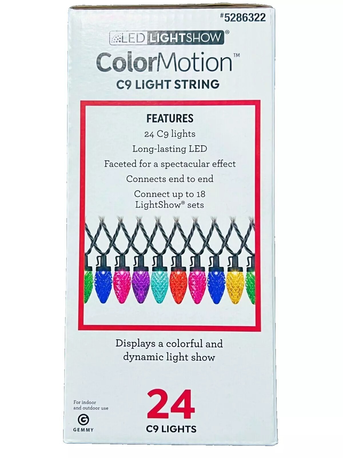 Gemmy Lightshow 24 Light 23 ft C9 Color Motion Multicolor LED Lights gallery