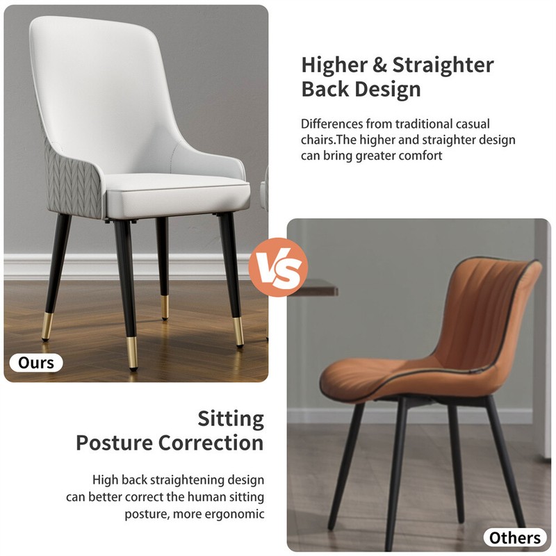 2x Detailed Stitching Dining Chairs Anti-scratch Upholstered Lion Head Pull Ring gallery