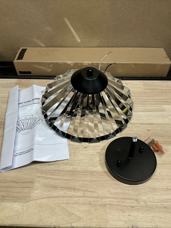 Alsy 11” Matte Black Transitional SemiFlush Mount with Clear Glass Faceted Shade gallery