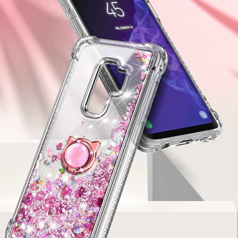 For Samsung Galaxy S9 /S9 Plus, Liquid Glitter Case + Screen Protector & Lanyard gallery