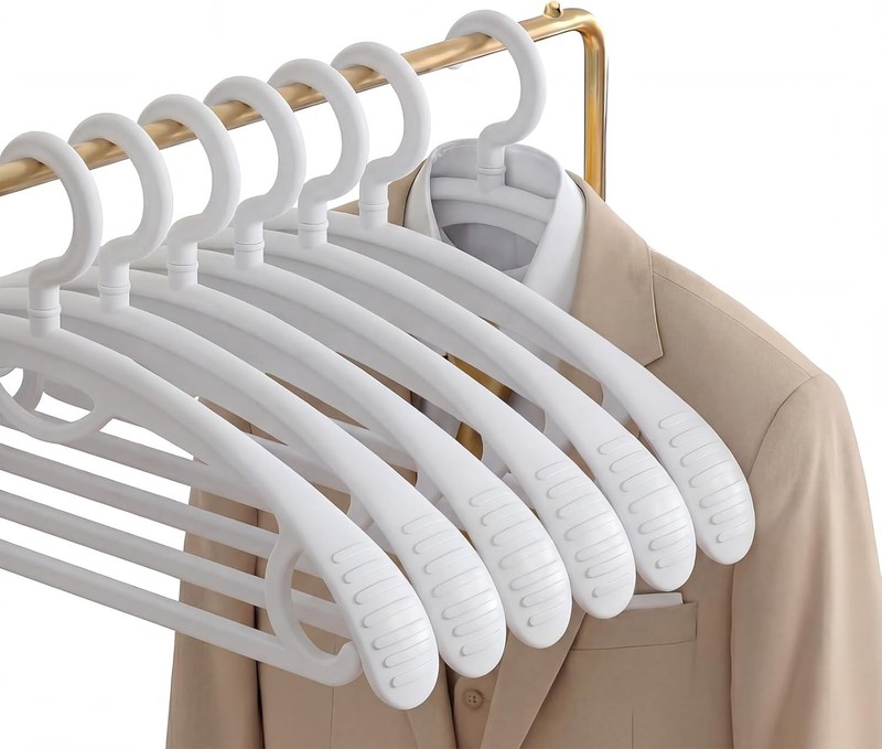 Plastic Clothes Hanger, Extra Thick Plastic Wide Shoulder Adult 360 Degrees R... gallery