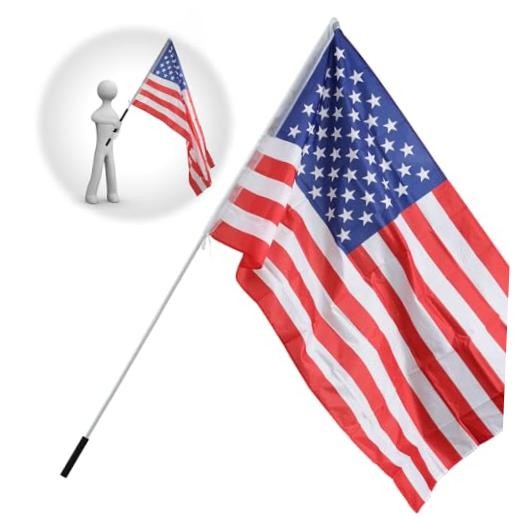 Portable Flag Pole, 5 Ft Flag Poles for 3x5 Flags Outdoor, American 5 FT White gallery