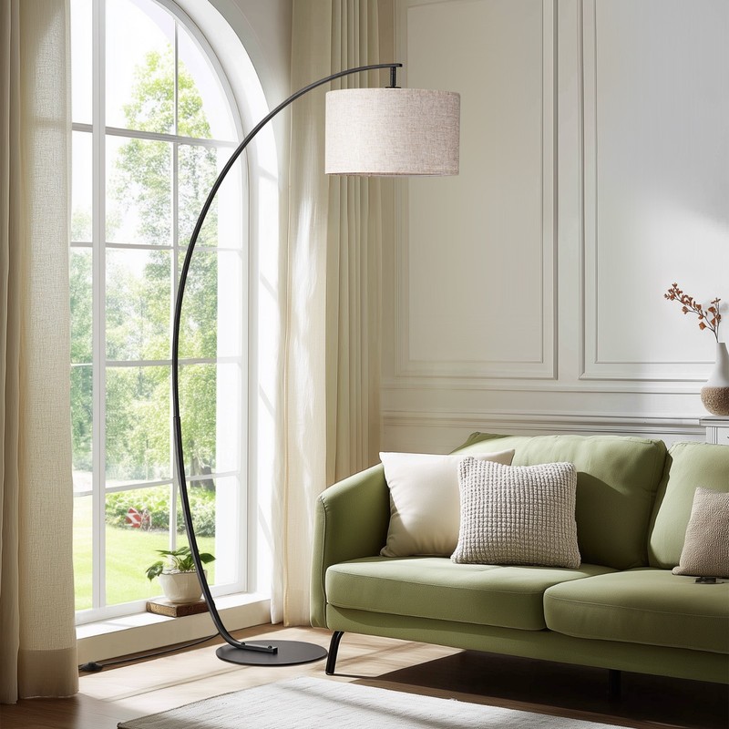 EDISHINE Modern Arched Floor Lamp, Remote & Foot Switch, No Bend Needed, 68.5 In gallery