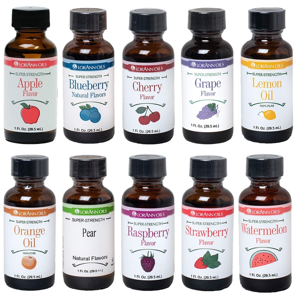 LorAnn Super Strength Fruity Flavor Variety Pack #1 Ten 1 oz Bottles gallery