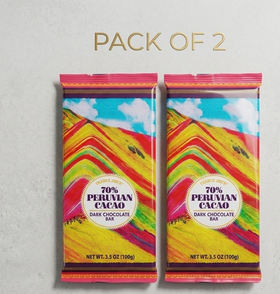 2 Pack Trader Joe's 70% Peruvian Cacao Dark Chocolate Bar 3.5 oz Each gallery