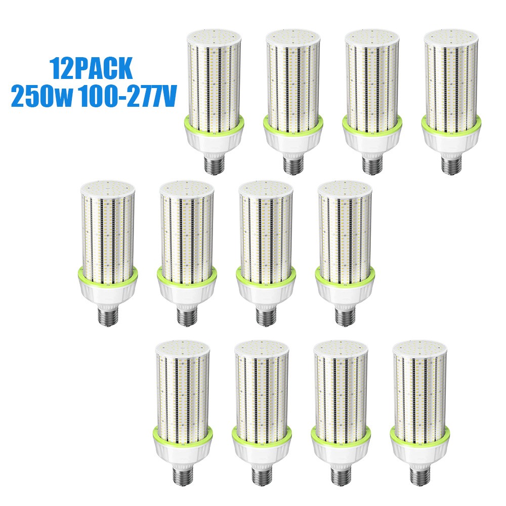 12 Pack 250W Large Area High Bay LED Corn Bulb Commercial Warehouse Light 5000K gallery