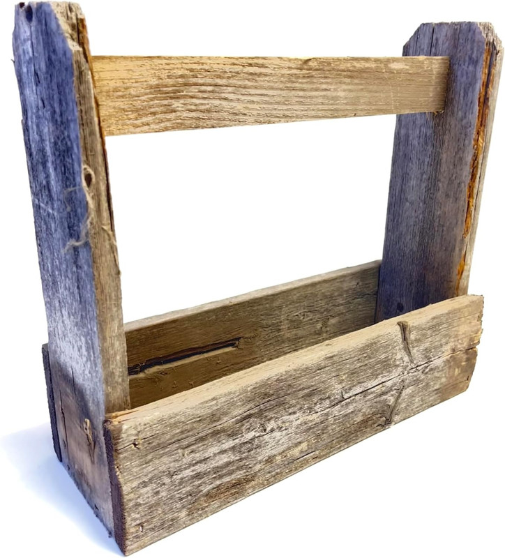Rustic Revival | Rustic Tote Decorative Carry All Barnwood Planter Box – Farmhou gallery