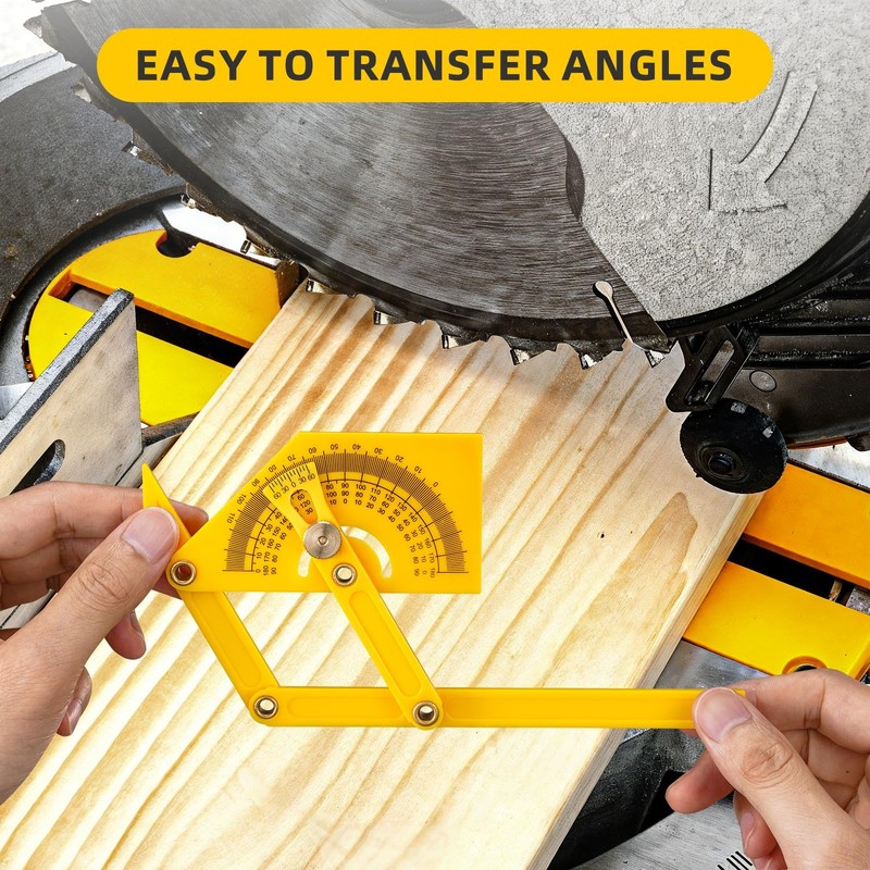 2 Pcs Protractor Angle Finders, Adjustable Protractors 0°-180° with Yellow gallery