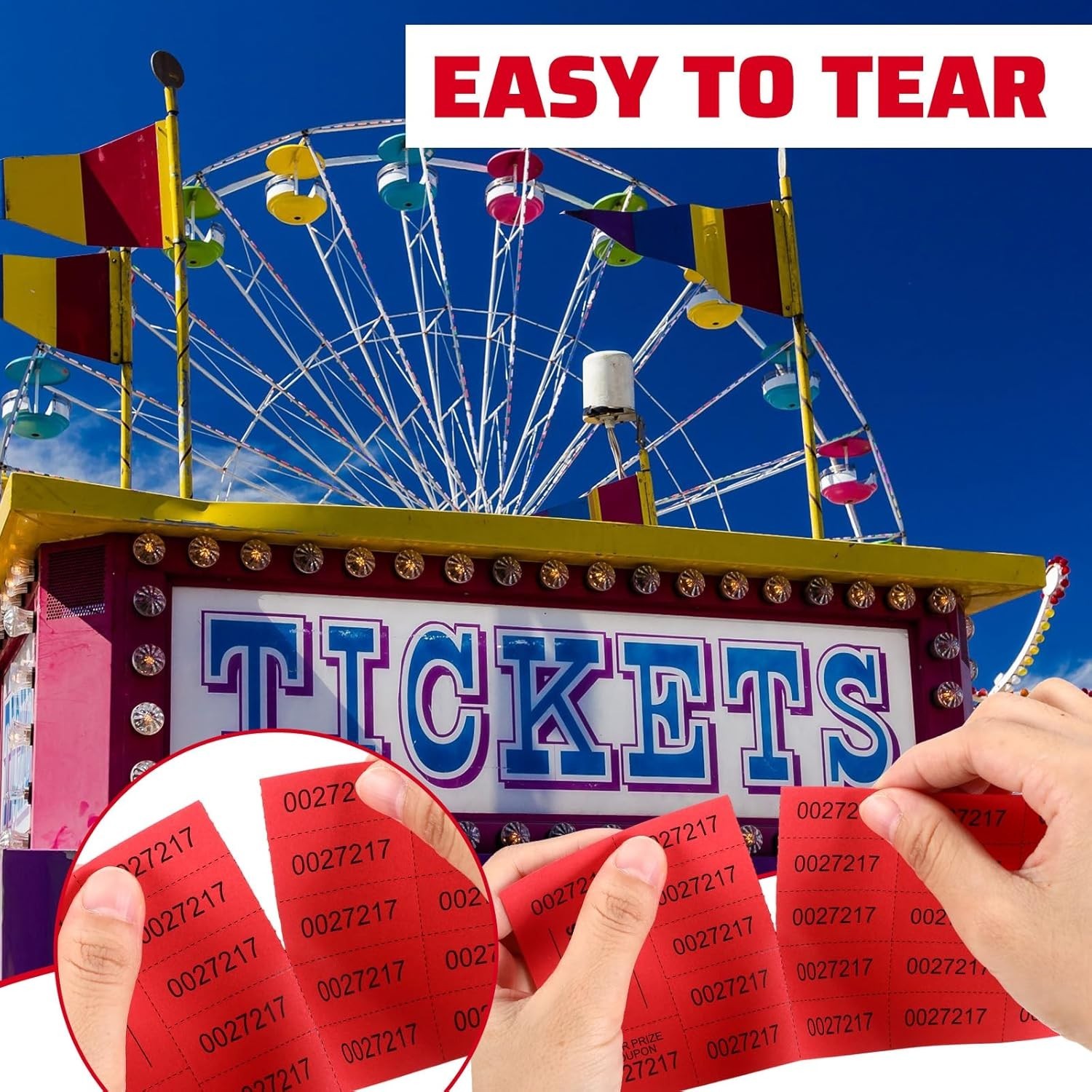 Kosiz Red Raffle Tickets – 504 Sheets | 20 Bid Raffle Tickets | Auction & Event gallery