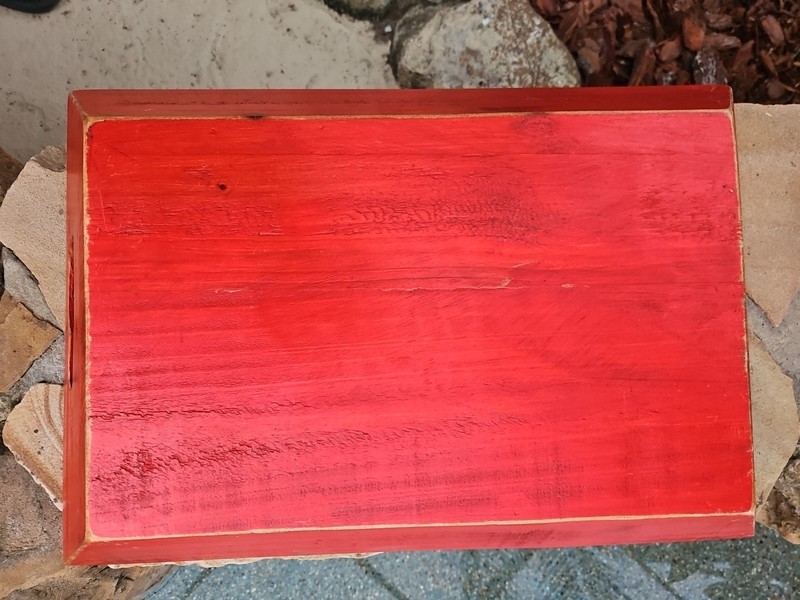Rustic Red Solid Wood Serving Tray 19x13 inches gallery