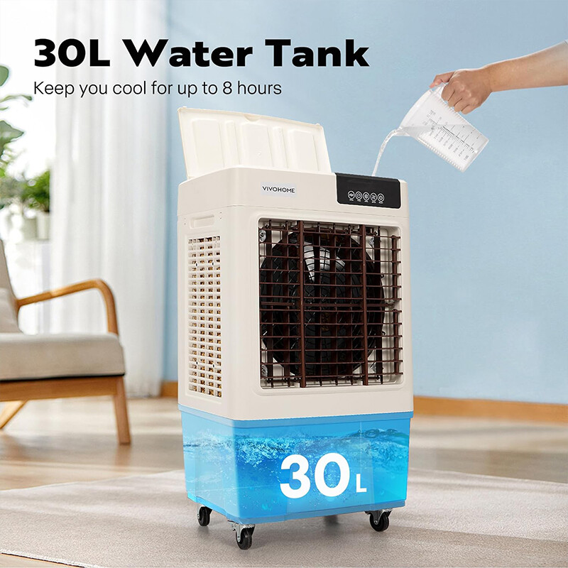 Evaporative Cooler,2400CFM Air Cooler, Swamp Cooler 8 Gallon 3 Fan Speed &Remote gallery