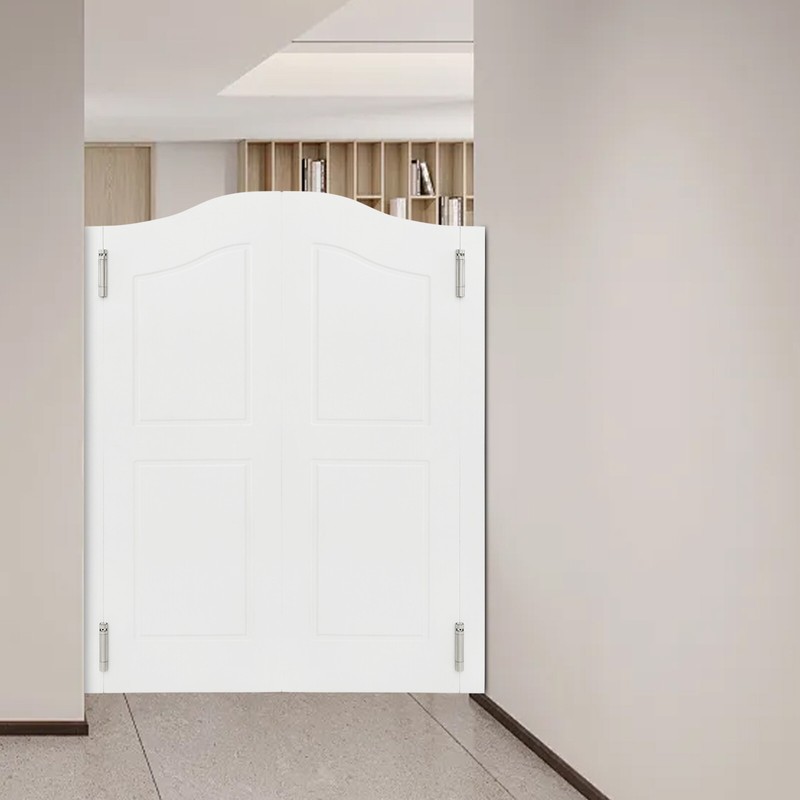 Solid Wood Partition Double Door for Shop Entrance 91??107cm/36??42in White gallery