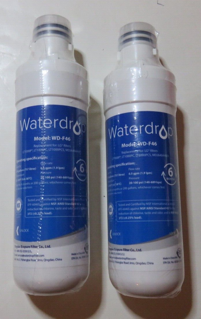 2 Pack Waterdrop Replacement Refrigerator Water Filter WD-F46 NEW and SEALED!!!! gallery