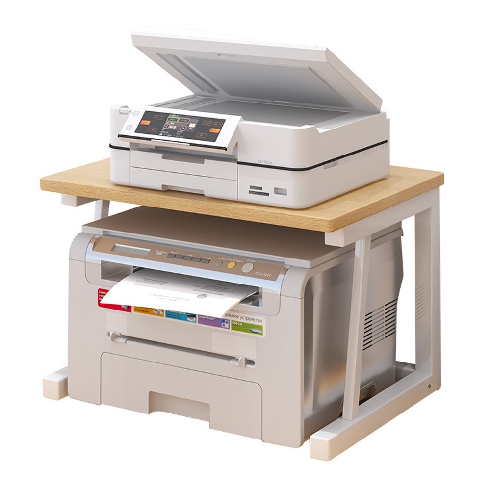 2Tier Under Desk Printer Table Wood Desktop Printer Stand Printer Shelf for Home gallery